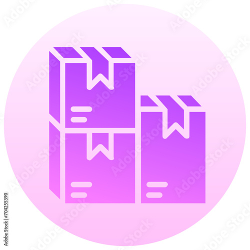 package boxes gradient round vector icon