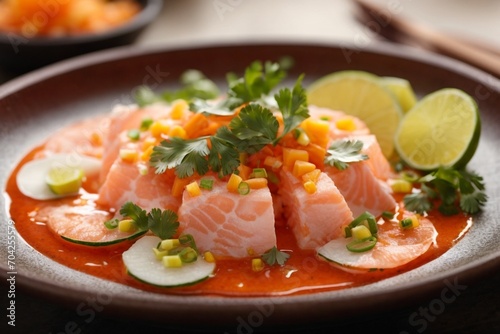 salmon with vegetables (Tiradito)