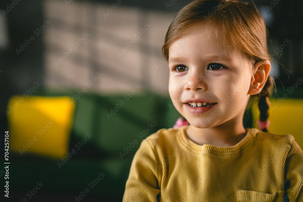 portrait of small caucasian girl two years old toddler at home portrait of small caucasian girl two years old toddler at home