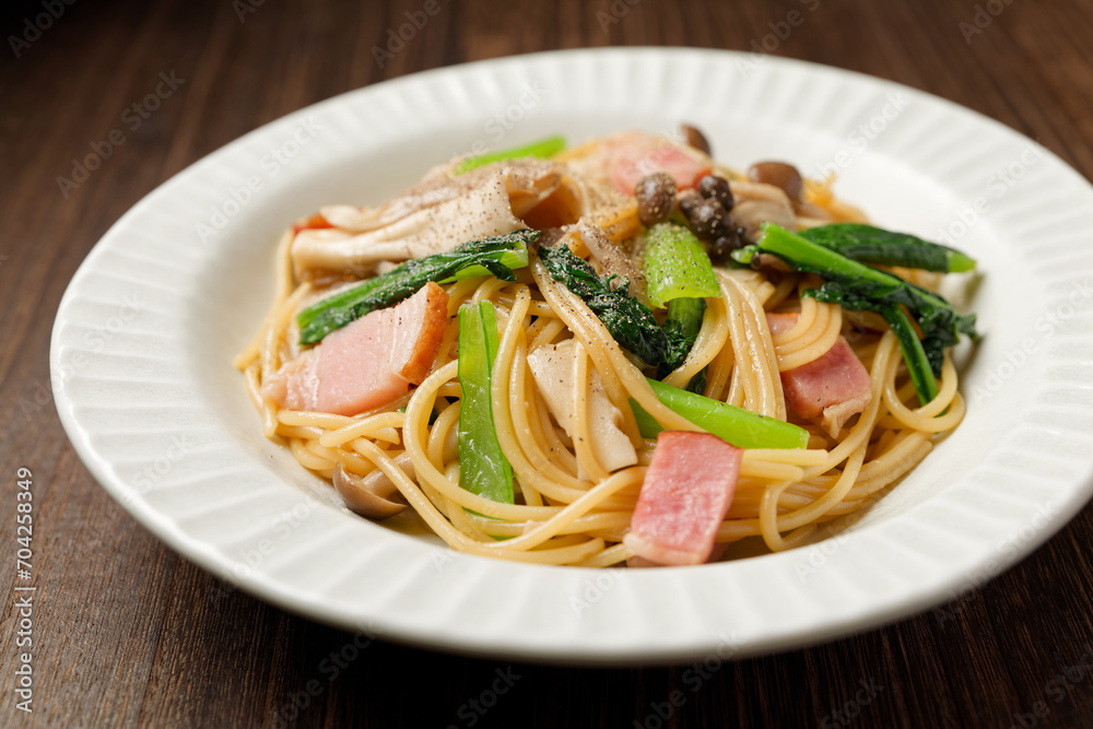 きのことベーコンの和風パスタ きのことベーコンの和風パスタ