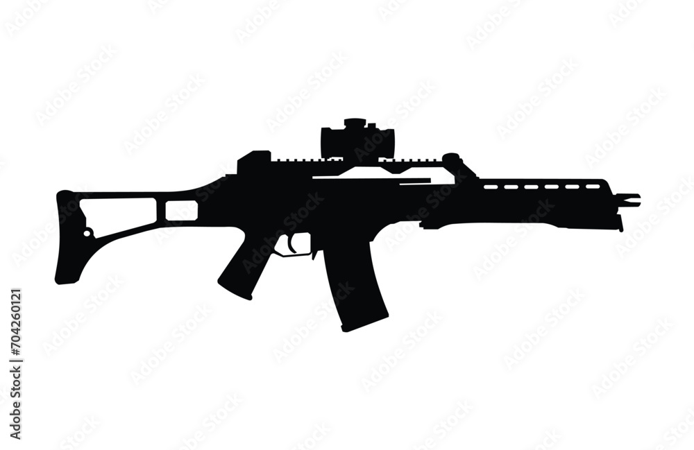 machine gun silhouette high vector