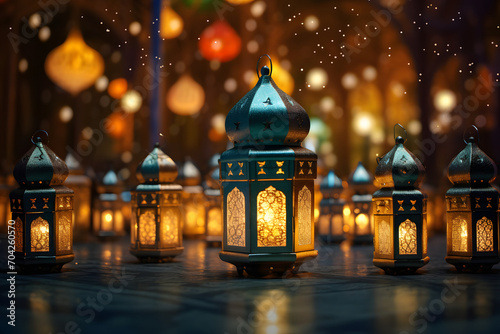 Lantern islamic background good for special event like ramadan or eid alfitr photo