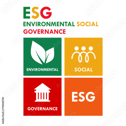 ESG concept of environmental, social and governance design template illustration
