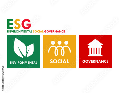 ESG concept of environmental, social and governance design template illustration