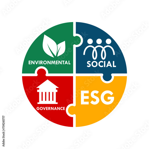 ESG concept of environmental, social and governance design template illustration photo