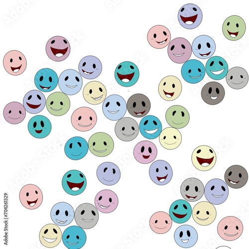 Wallpaper of different multicolour  smiley 