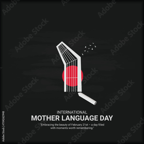 International Mother Language Day creative ads. 21 February Mother Language Day of Bangladesh. poster, banner vector illustration.3D photo