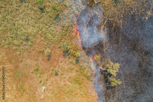 Aerial photo of fire in the landscape