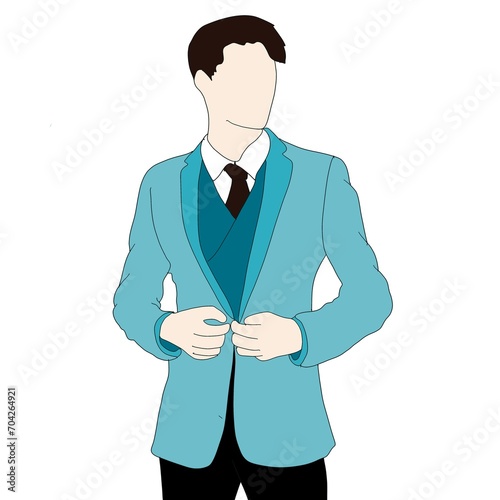Minimalist illustration of a young man