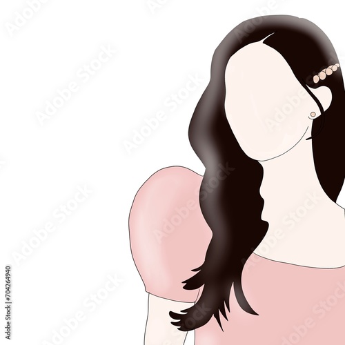 A teenage girl wearing beautiful hairclip 
