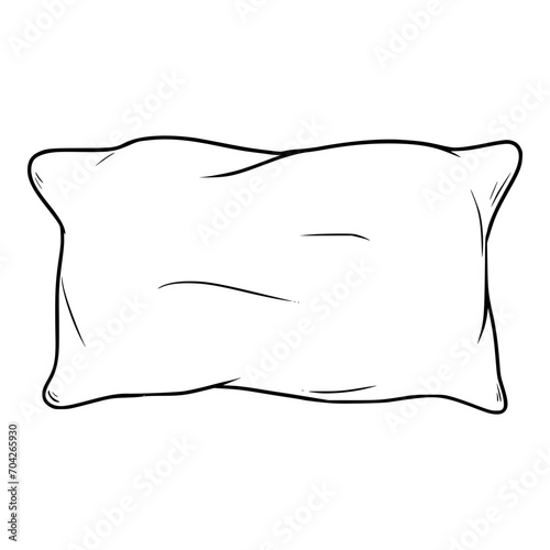 cozy pillow illustration sketch outline vector