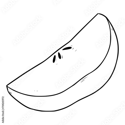 sliced apple illustration sketch outline vector