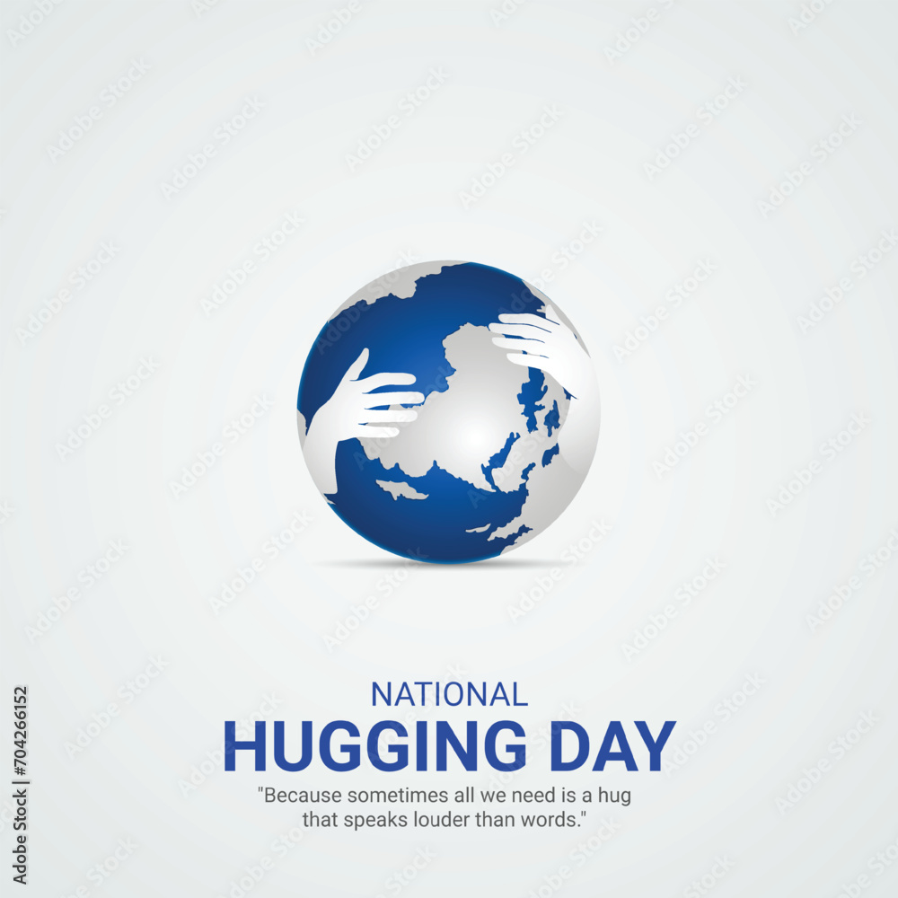 National Hugging Day Creative Ads and celebrated on January 21, creative design for social media ads vector