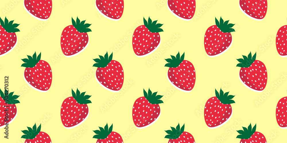 Strawberry doodle style seamless pattern background in aesthetic looking. Strawberry doodle style seamless pattern background in aesthetic looking.