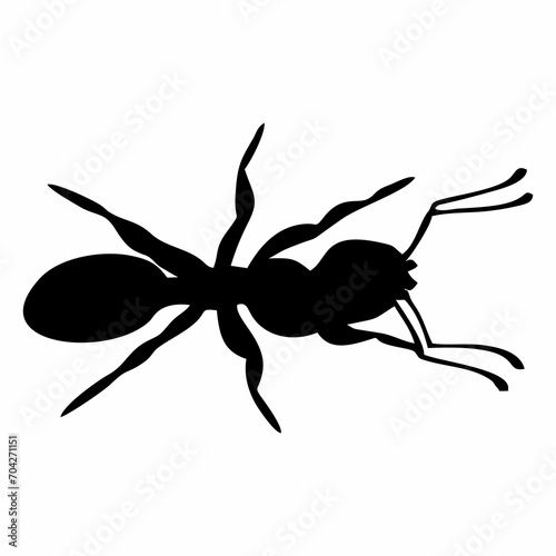 silhouette of a black ant walking © Kuldi