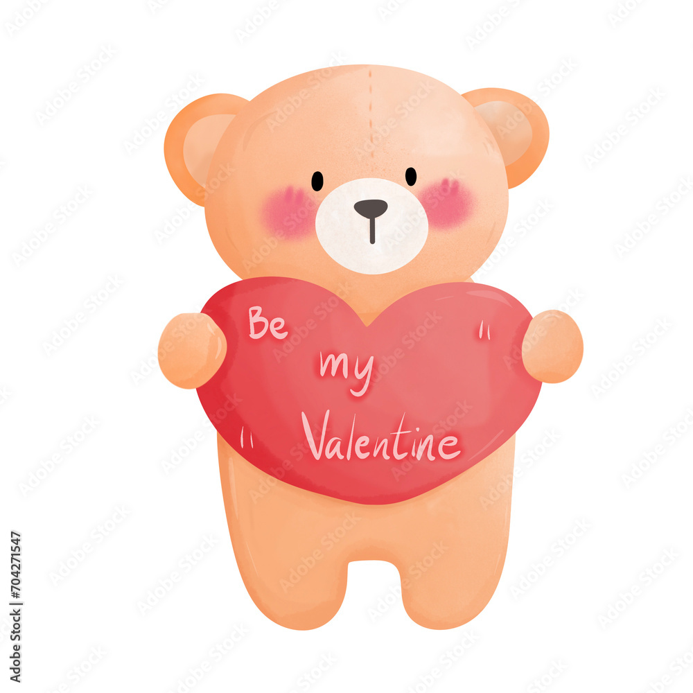 Obraz premium Velentine teddy bear with heart