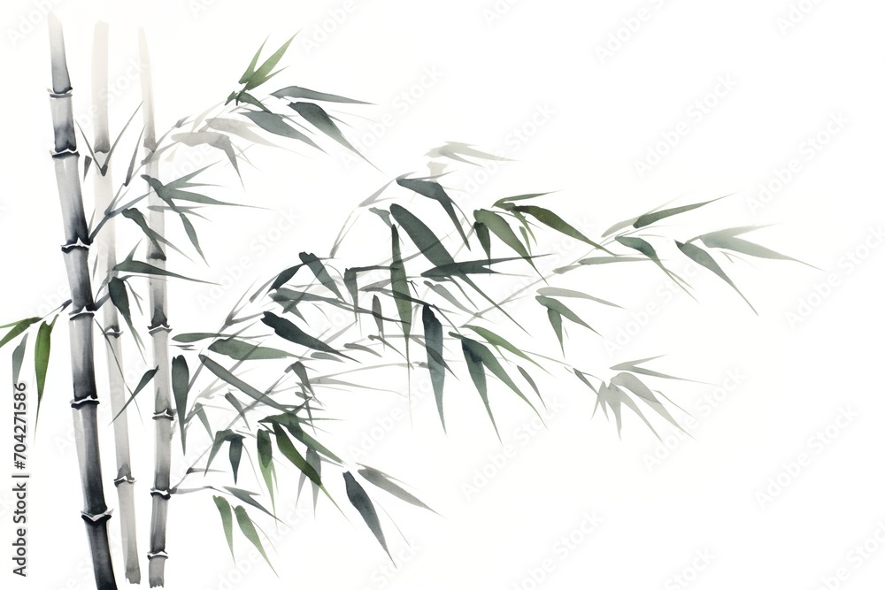 Fototapeta premium Black and white bamboo painting