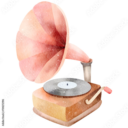 Watercolor record player