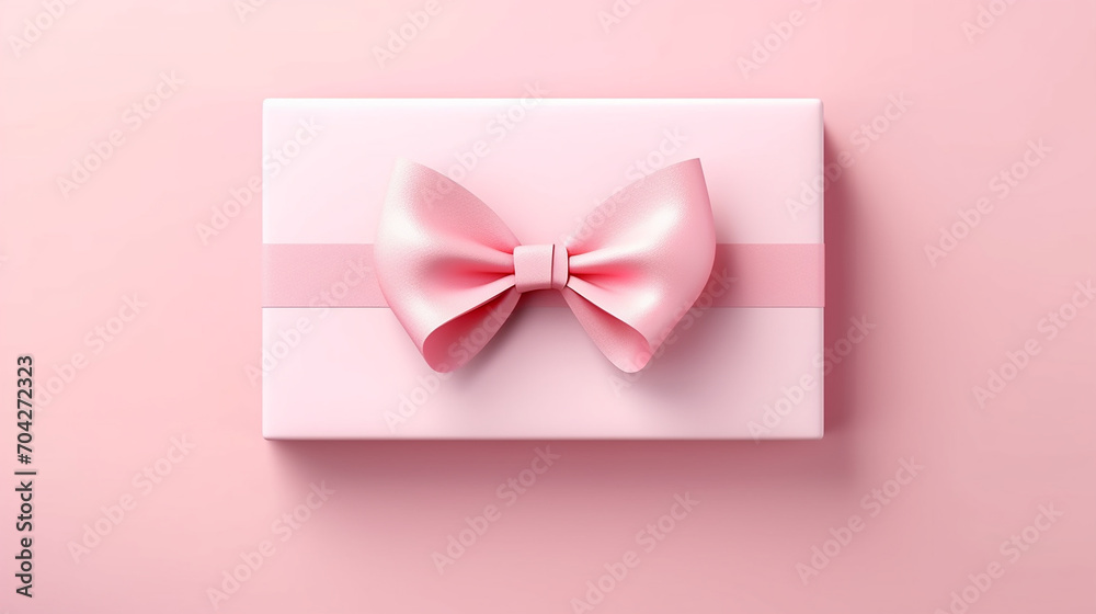 blank sweet gift card or gift voucher with pink ribbon isolated on pink background blank sweet gift card or gift voucher with pink ribbon isolated on pink background