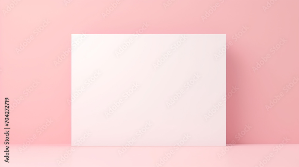 blank white card isolated on pink pastel color background blank white card isolated on pink pastel color background
