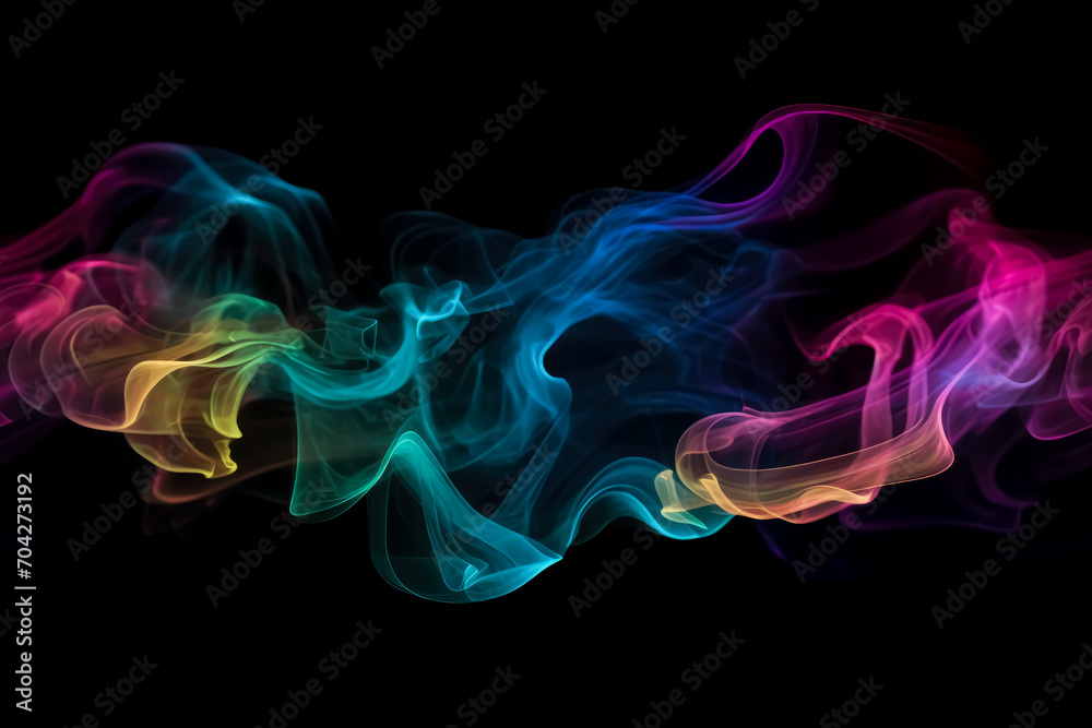 Abstract glowing neon smoke on black background Abstract glowing neon smoke on black background