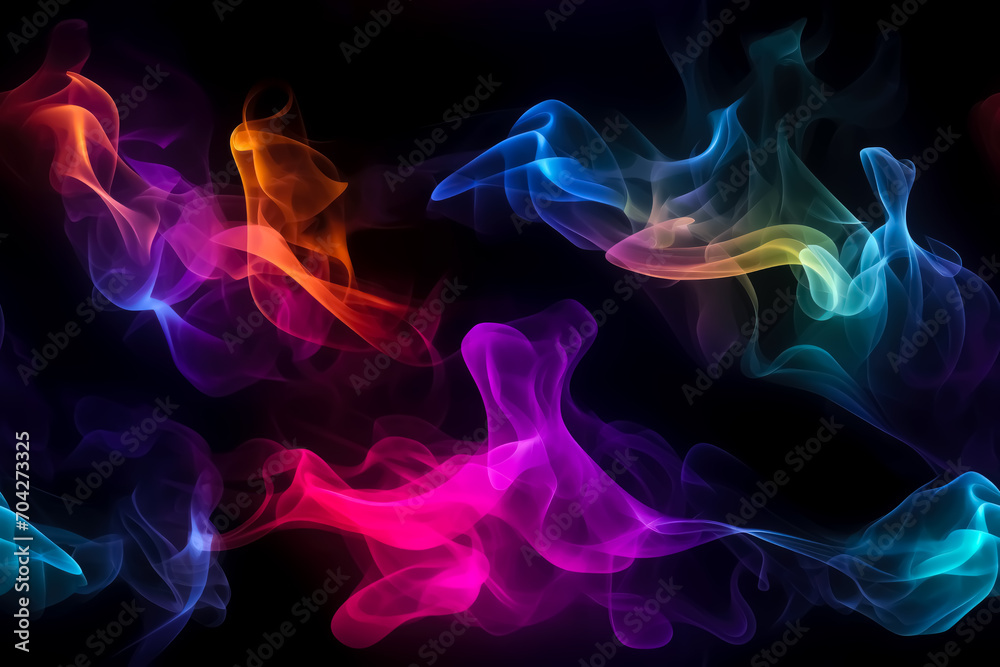 Abstract glowing neon smoke on black background Abstract glowing neon smoke on black background