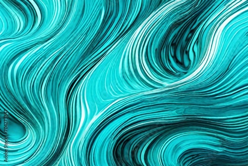 Turquoise and white smooth curved lines  stripes  waves. Beautiful color transition. Abstract background.