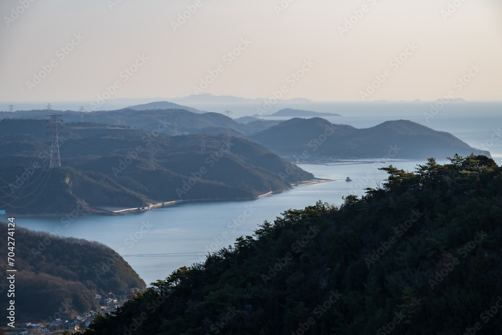 日本の岡山県岡山市の児島半島のとても美しい風景