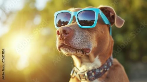 dog wearing sunglasses in summer  © buraratn