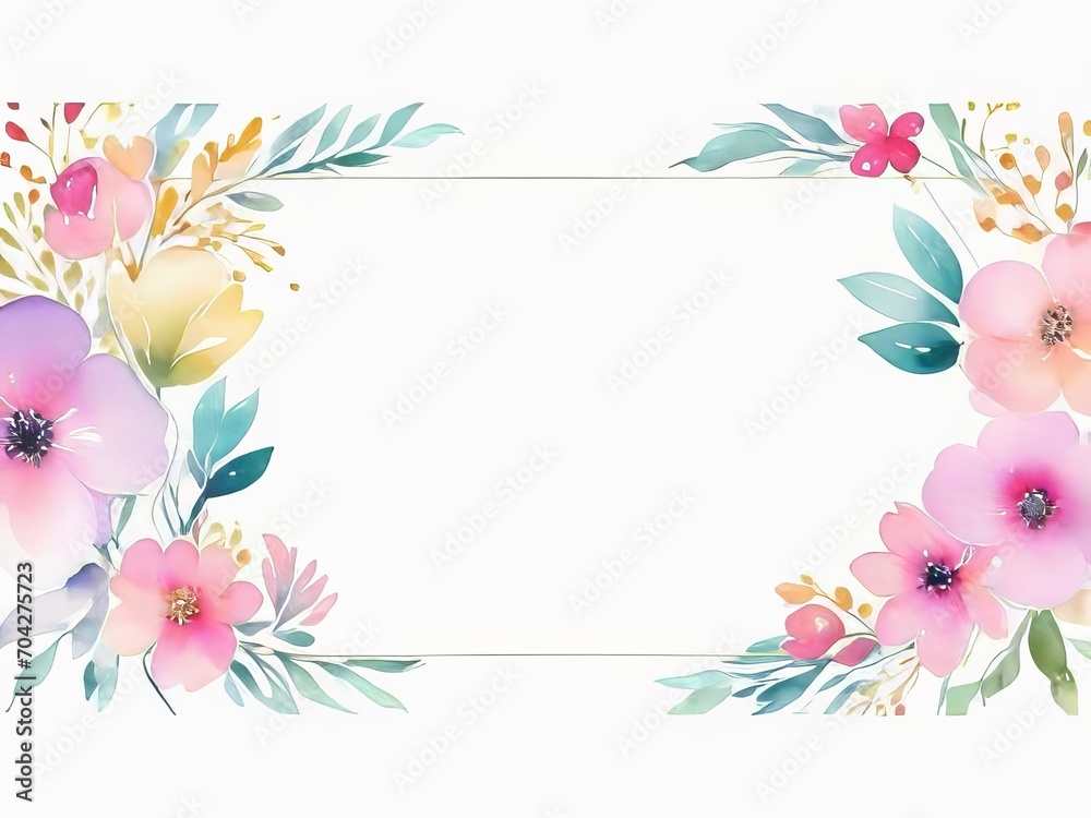 Banner floral de acuarela
