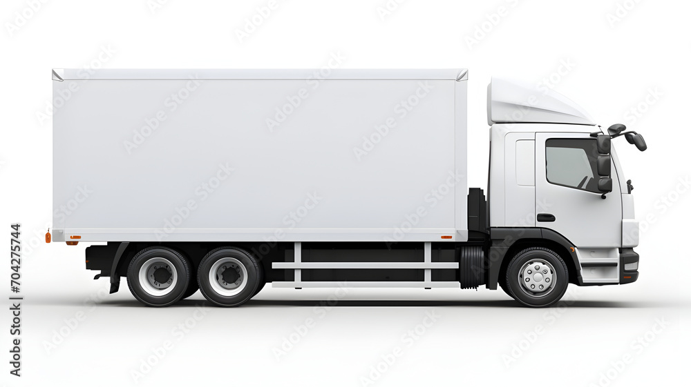 cargo truck isolated on white background. generated by AI