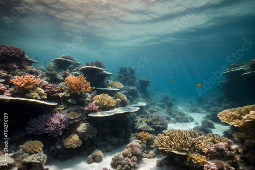 The symphony of underwater coral reefs and colorful fishes © AungThurein