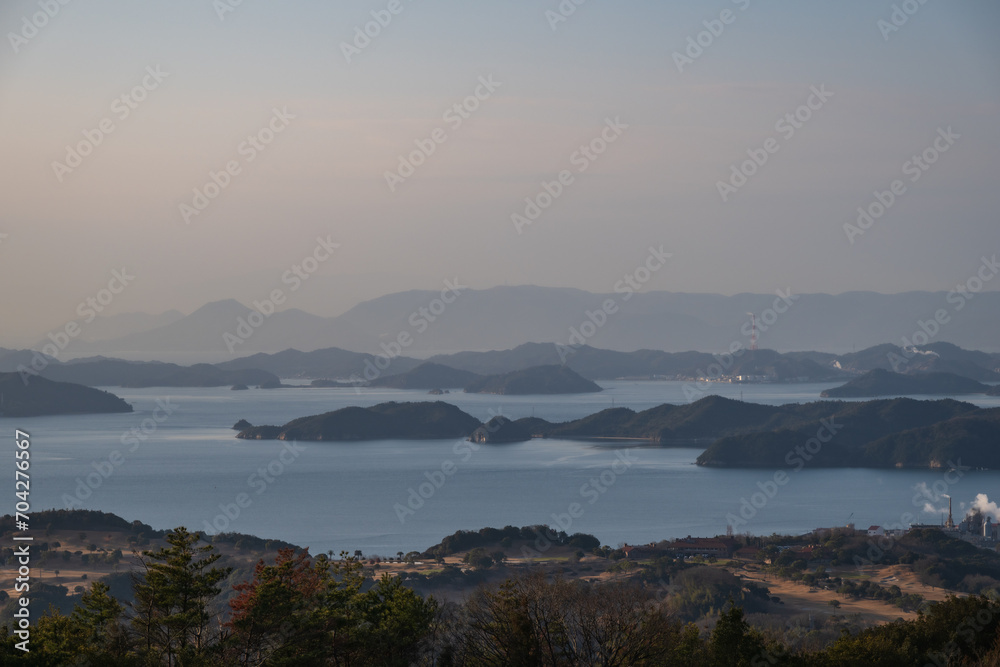 日本の岡山県岡山市の児島半島のとても美しい風景
