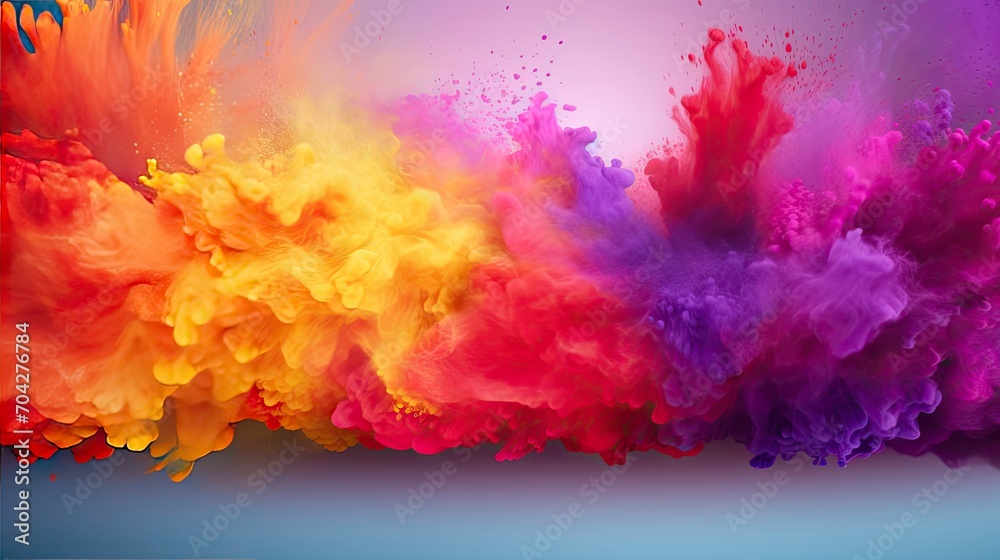 Holi Festival background, copy space - generative ai Holi Festival background, copy space - generative ai