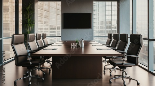 Captivating Corporate Spaces  Experience the Essence of Modern Business in Empty Meeting Rooms and Contemporary Workplaces