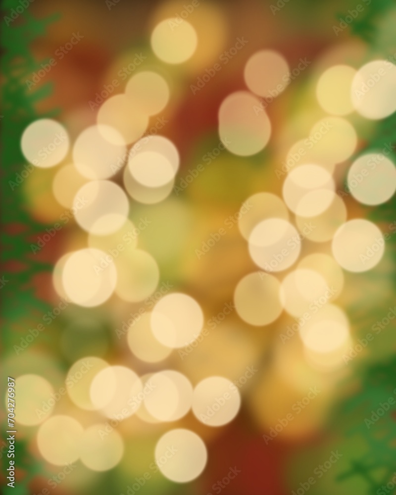 Green red gold gradient abstract blur background with bokeh lights
