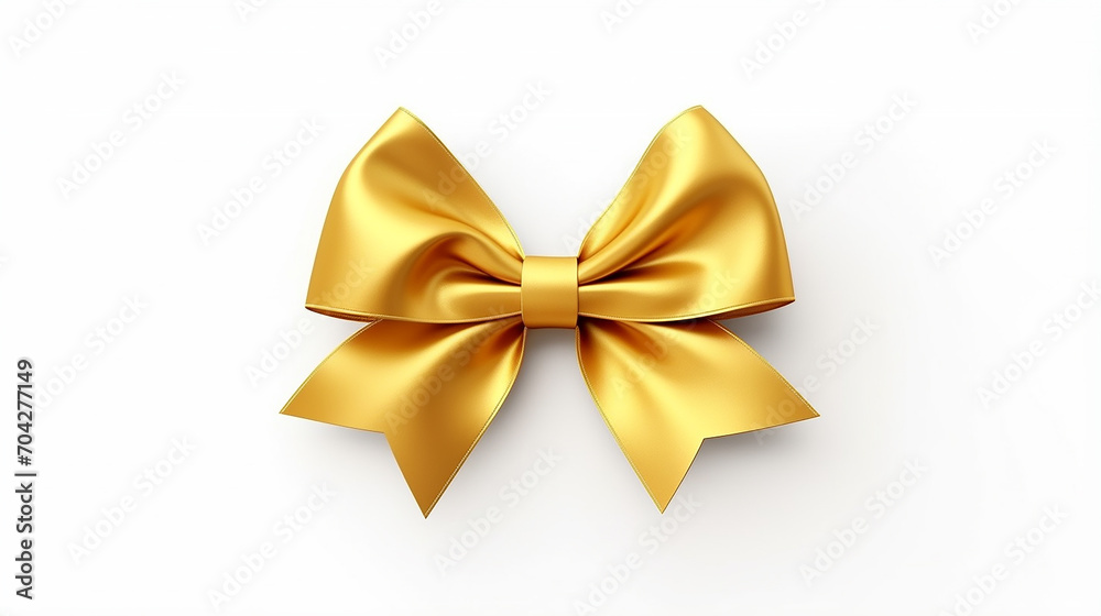 golden gift ribbon bow isolated on white background golden gift ribbon bow isolated on white background