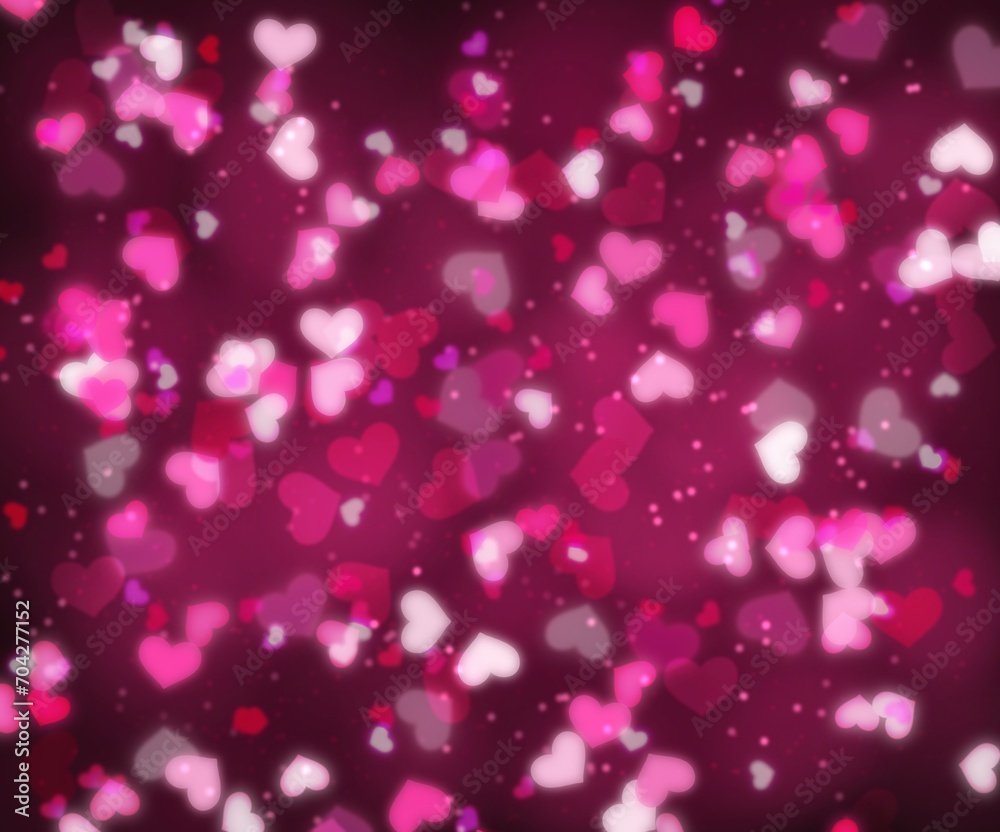 Heart shape bokeh with pink blur gradient background Heart shape bokeh with pink blur gradient background