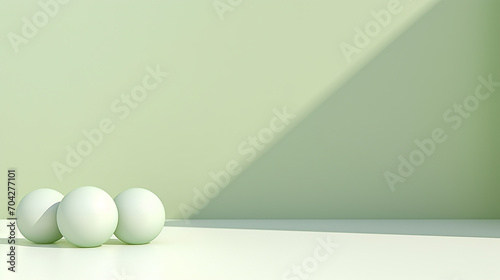 empty light green pastel background with shadows 3D rendering © Aura