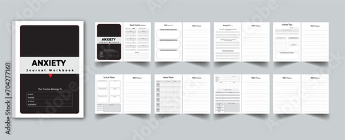 Anxiety Journal Workbook layout design template 