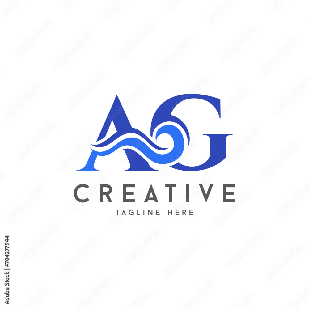 abstract Aqua Letter AG Logo abstract Aqua Letter AG Logo