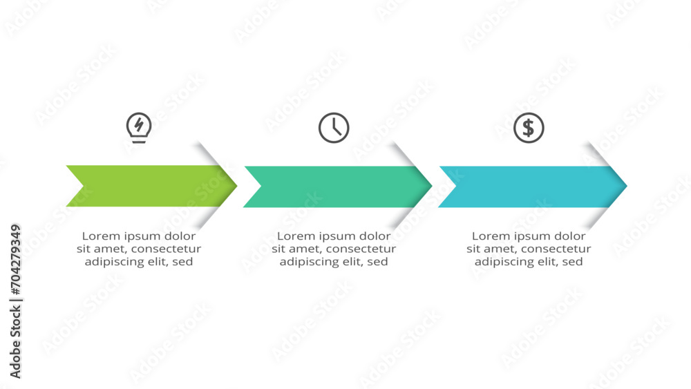 Timeline with 3 elements, infographic template for web, business, presentations, vector illustration - obrazy, fototapety, plakaty 