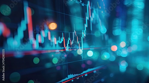 financial, finance, investment, chart, graph, invest, interface, indicator, rising, stock. drawing line to calculation indicator chart and graph is tools of investment. financial finance stock.