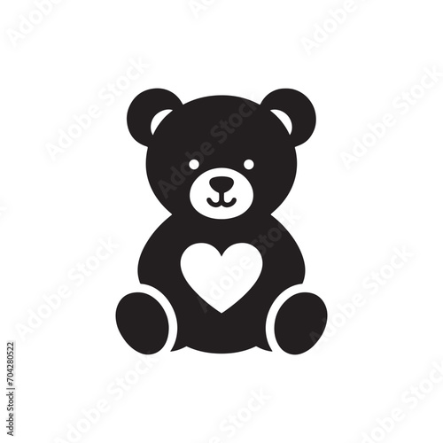 Affectionate Shadows: Teddy Bear Silhouette Illuminates the Essence of Love on Valentine Day, Creating a Magical Atmosphere for Your Designs - Silhouette Teddy Bear Valentine Day
