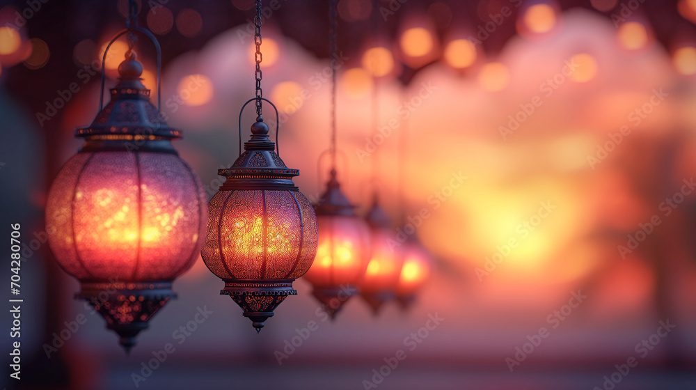 Eid Mubarek - Ramdan Kareem ... Islamic lantern in the middle of desert . generative AI Eid Mubarek - Ramdan Kareem ... Islamic lantern in the middle of desert . generative AI