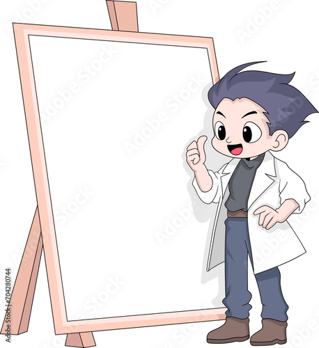 a young doctor was friendly explaining healthy living