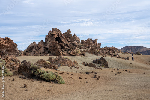 Minas de San Jose desert landscape and rock formations in Teide National Park Tenerife  Spain