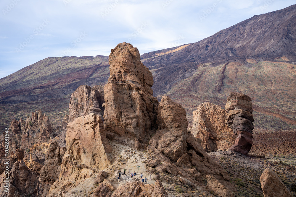 Roques de Garcia volcanic rocks in Teide National Park, Tenerife, Canary Islands, Spain