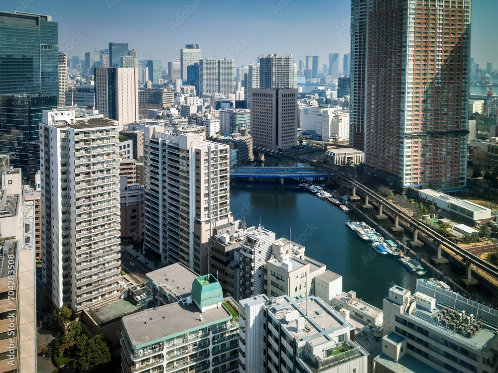 Fototapeta premium 芝浦の景観と運河