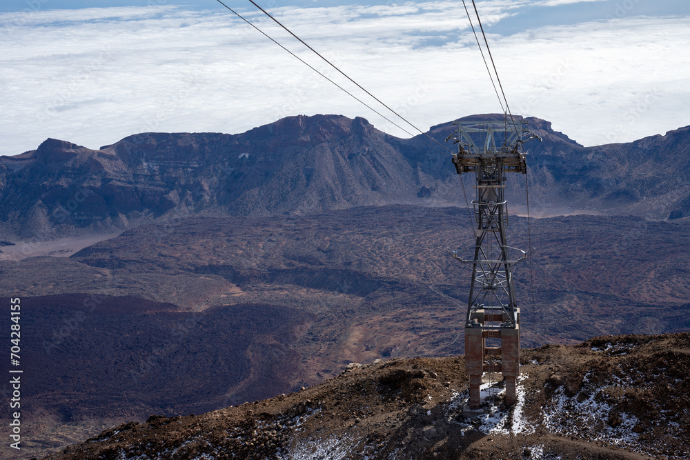 View from Mirador del Teide cable car pole over Teide National Park, Tenerife, Canary Islands, Spain View from Mirador del Teide cable car pole over Teide National Park, Tenerife, Canary Islands, Spain